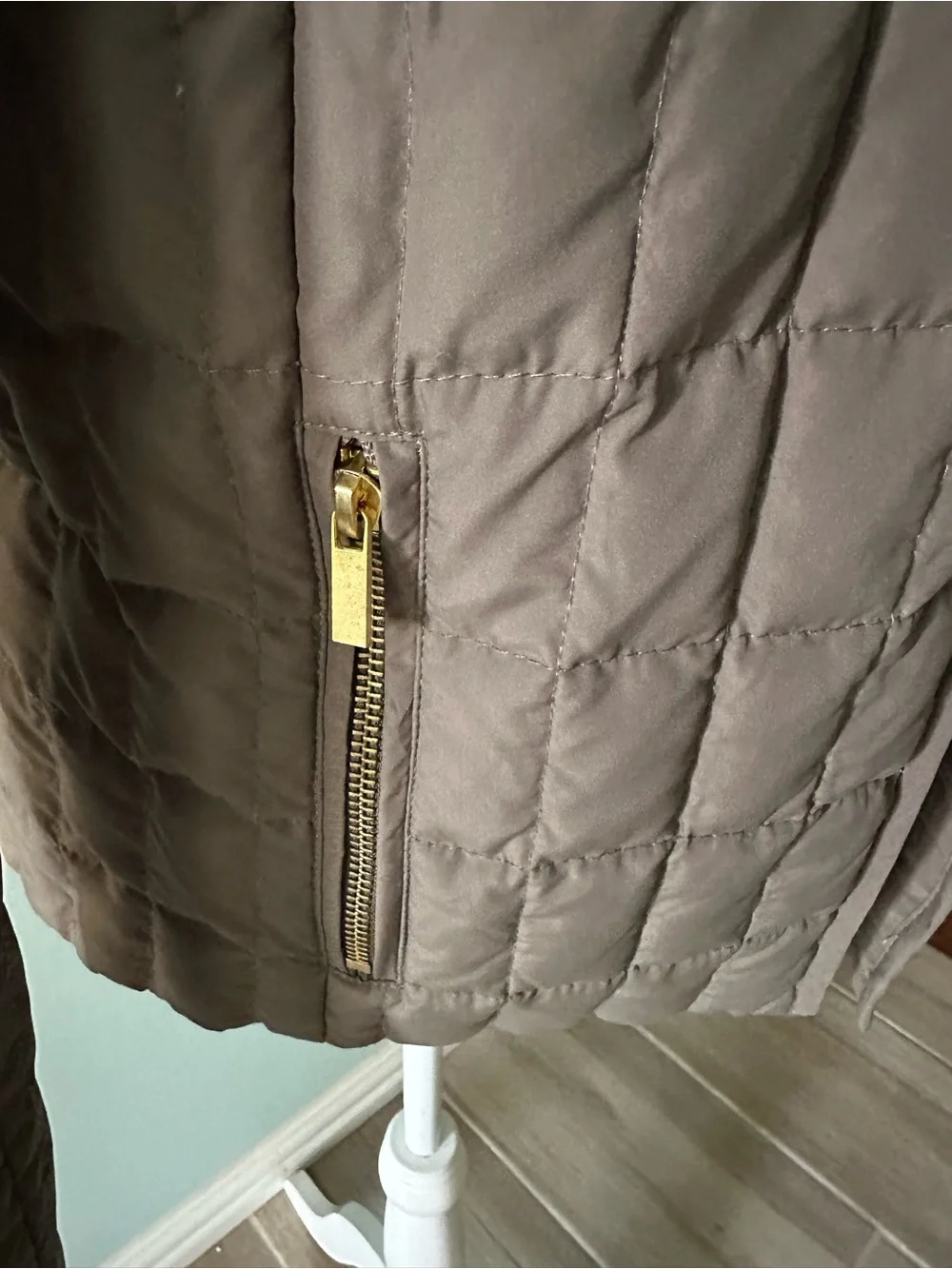J. Crew Quilted Puffer Jacket in Brown